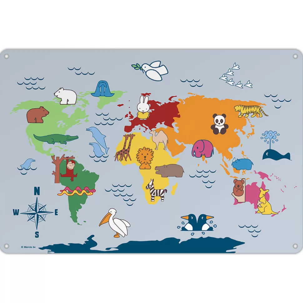 Best Sale Miffy Animals Map Metal Sign