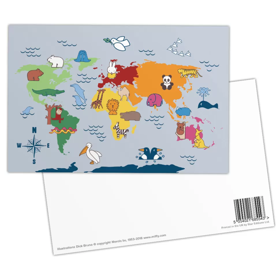 New Miffy Animals Map Postcard