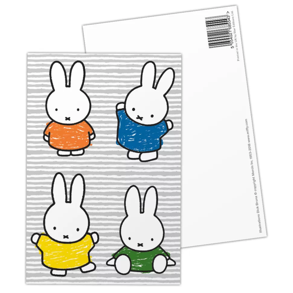 Fashion Miffy Coloured Dresses Postcard