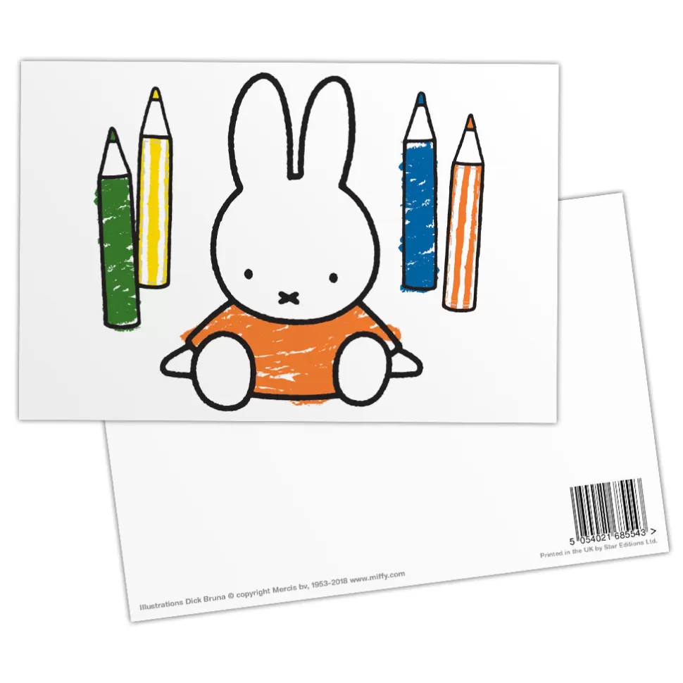 Fashion Miffy Colouring Pencils Postcard