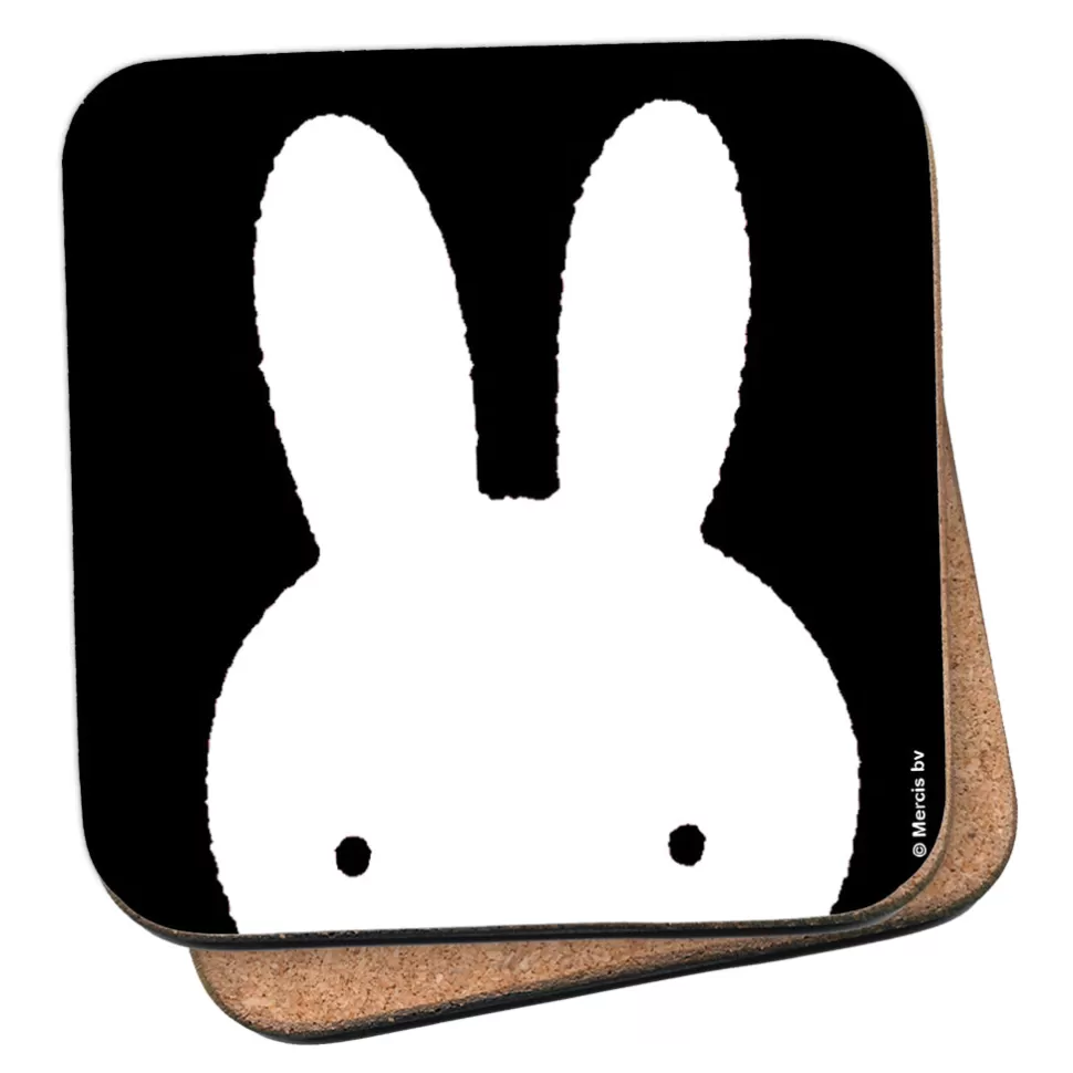 Flash Sale Miffy Face B&W Cork Coaster