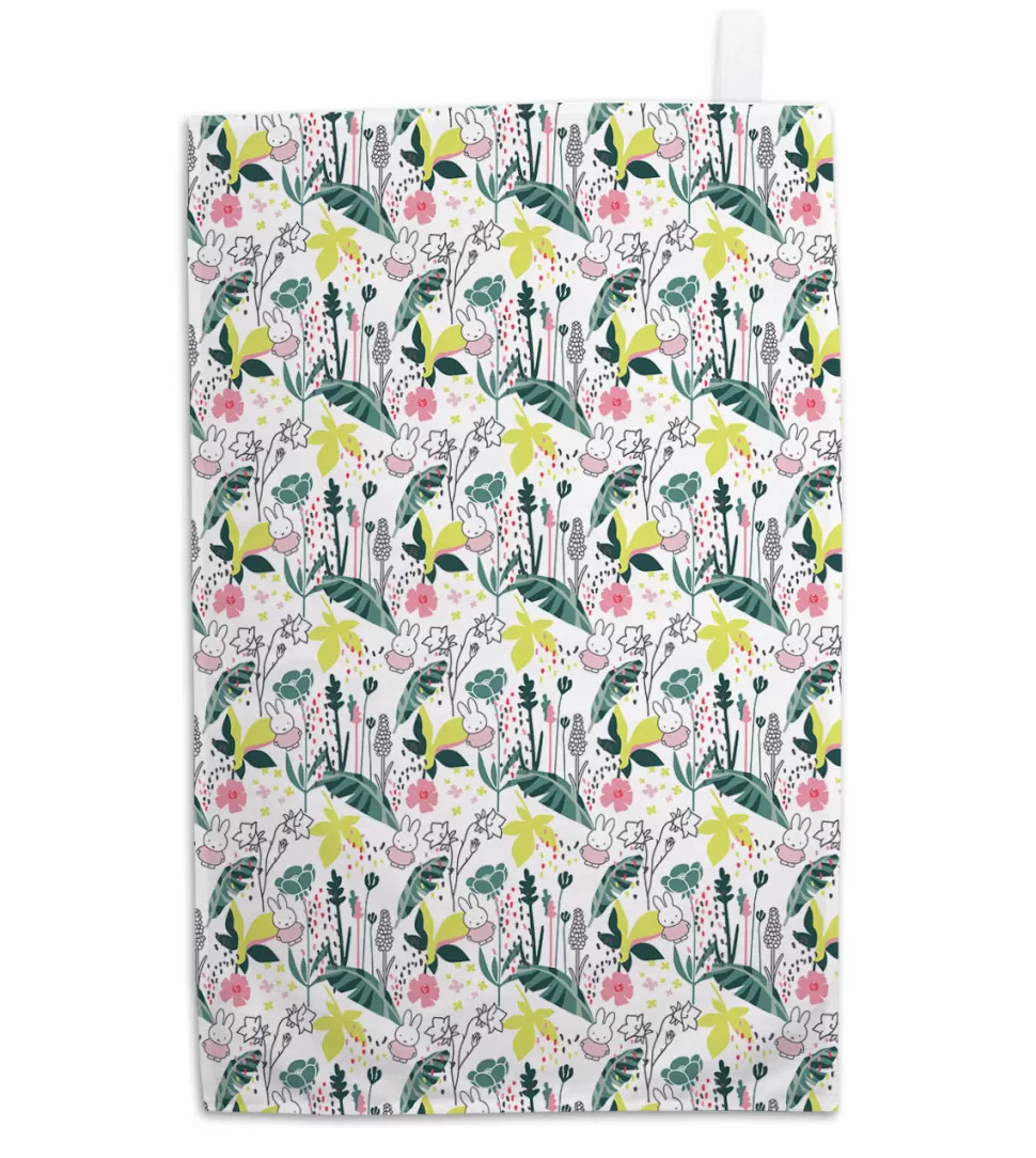 Best Sale Miffy Floral Expression Pattern Tea Towel