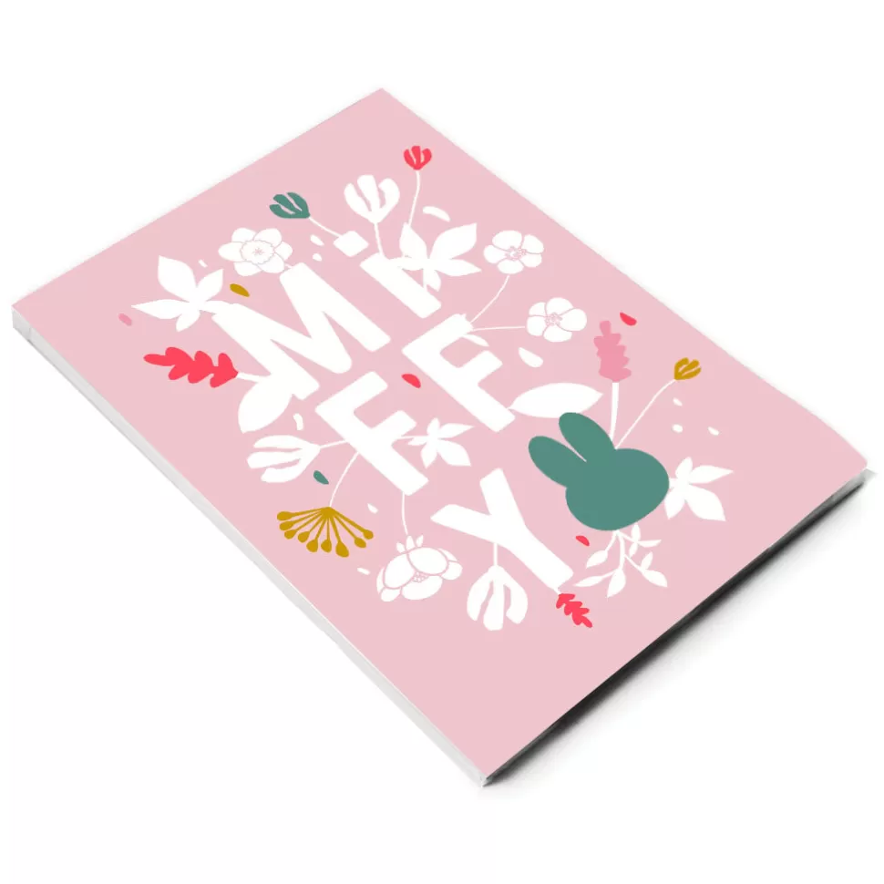 Sale Miffy Floral Expression Pink A5 Notepad