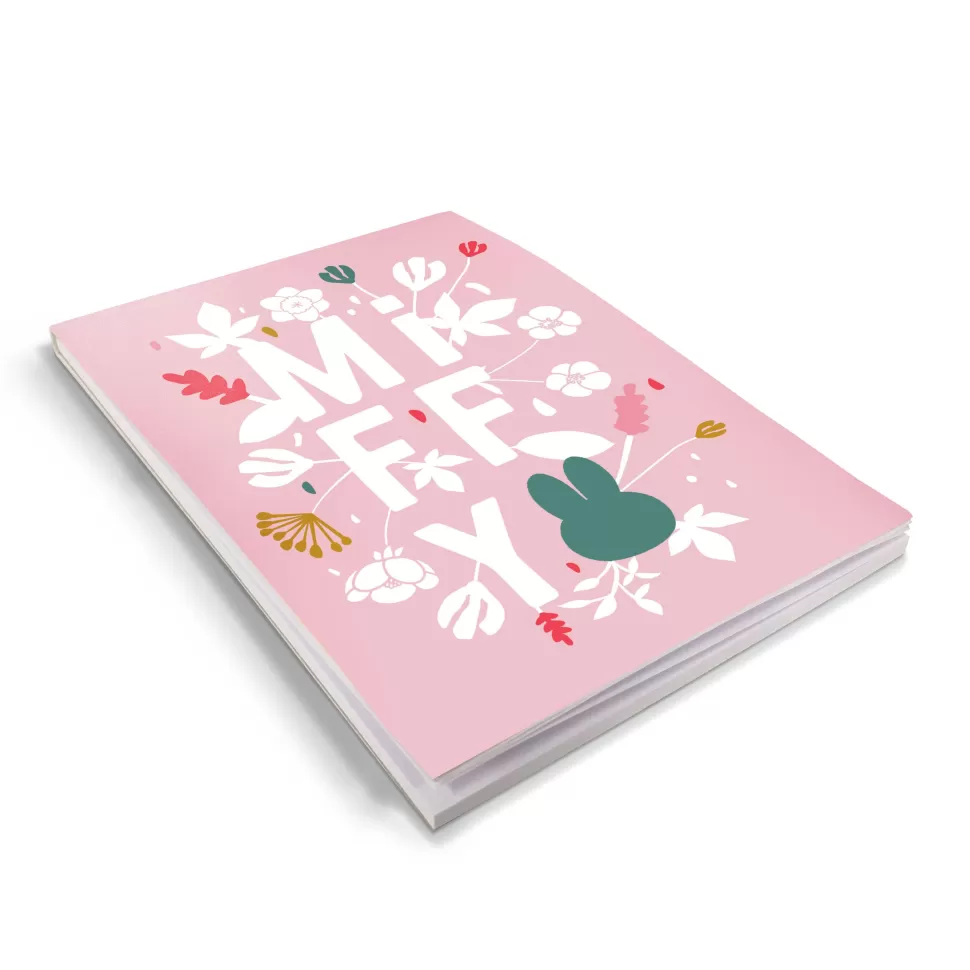 Sale Miffy Floral Expression Pink A6 Notepad