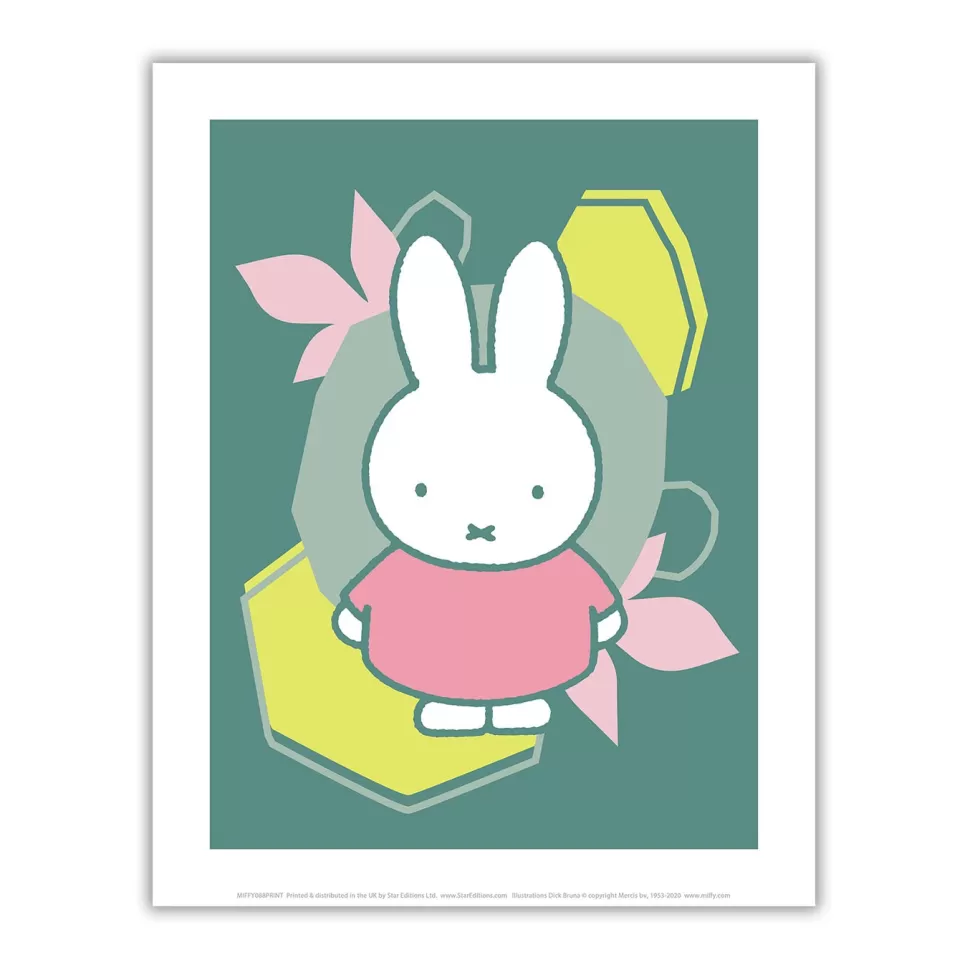 Outlet Miffy Floral Expression Pink Dress Mini Poster