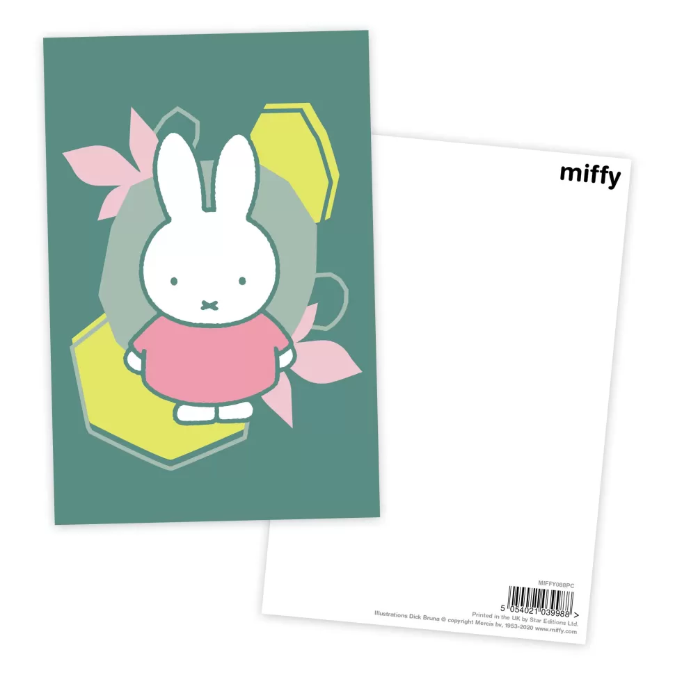 Fashion Miffy Floral Expression Pink Dress Postcard