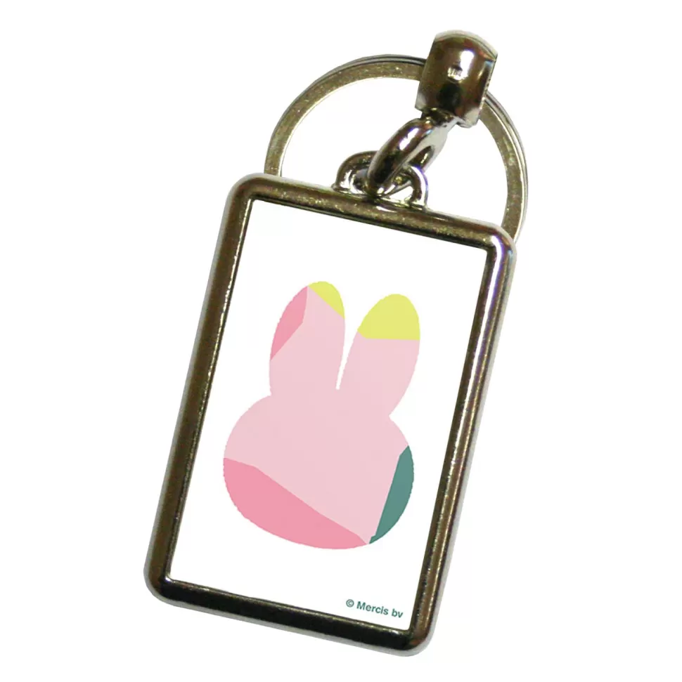 Discount Miffy Floral Expression Pink Pattern Metal Keyring