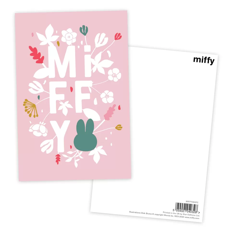 Flash Sale Miffy Floral Expression Pink Postcard