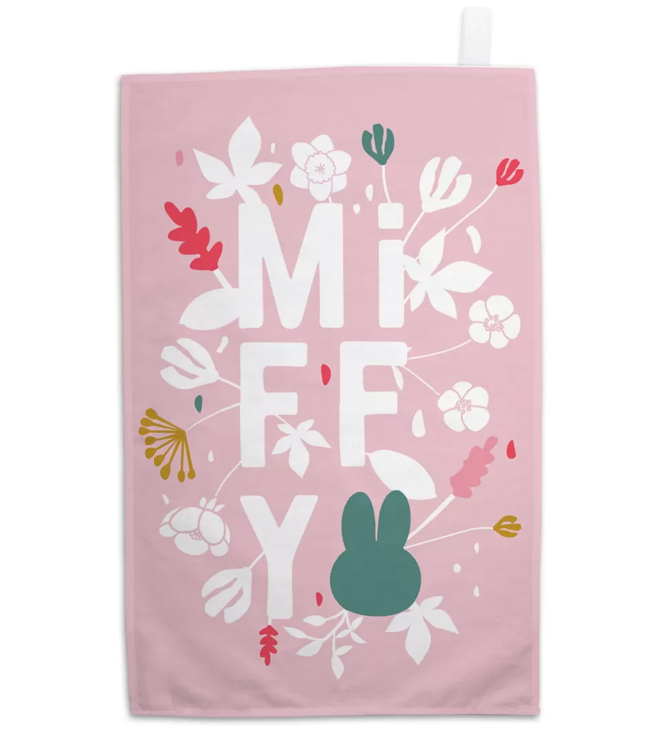 Cheap Miffy Floral Expression Pink Tea Towel