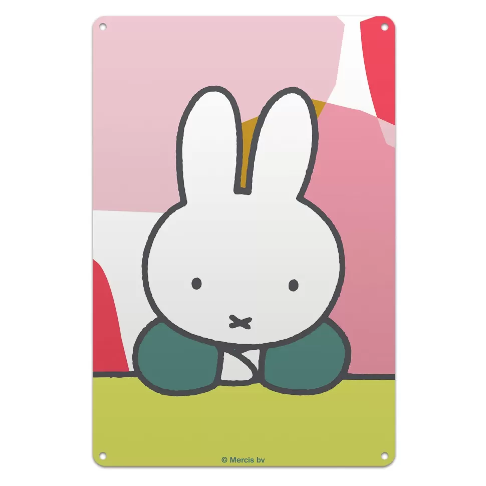 Discount Miffy Floral Expression Pose Metal Sign