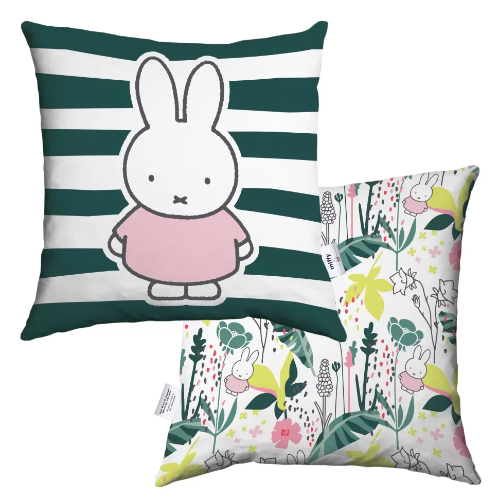 Cheap Miffy Floral Expression Stripes Cushion