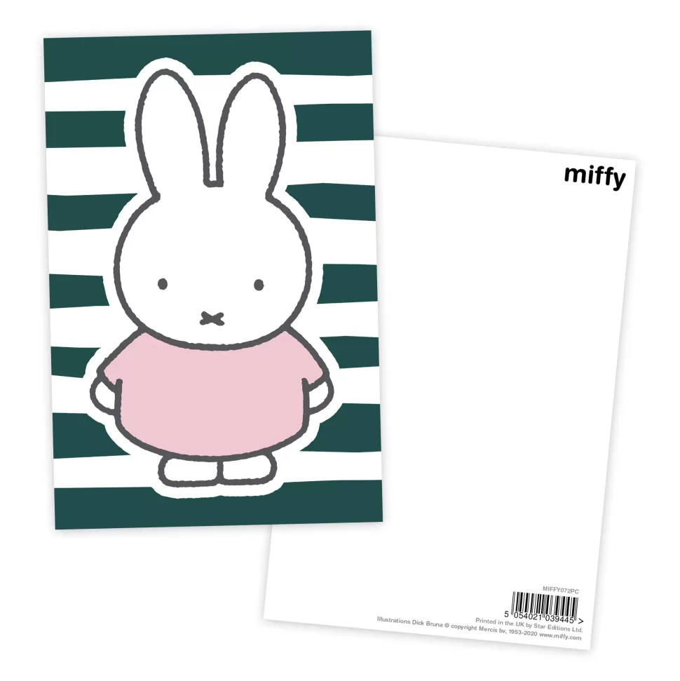 Hot Miffy Floral Expression Stripes Postcard