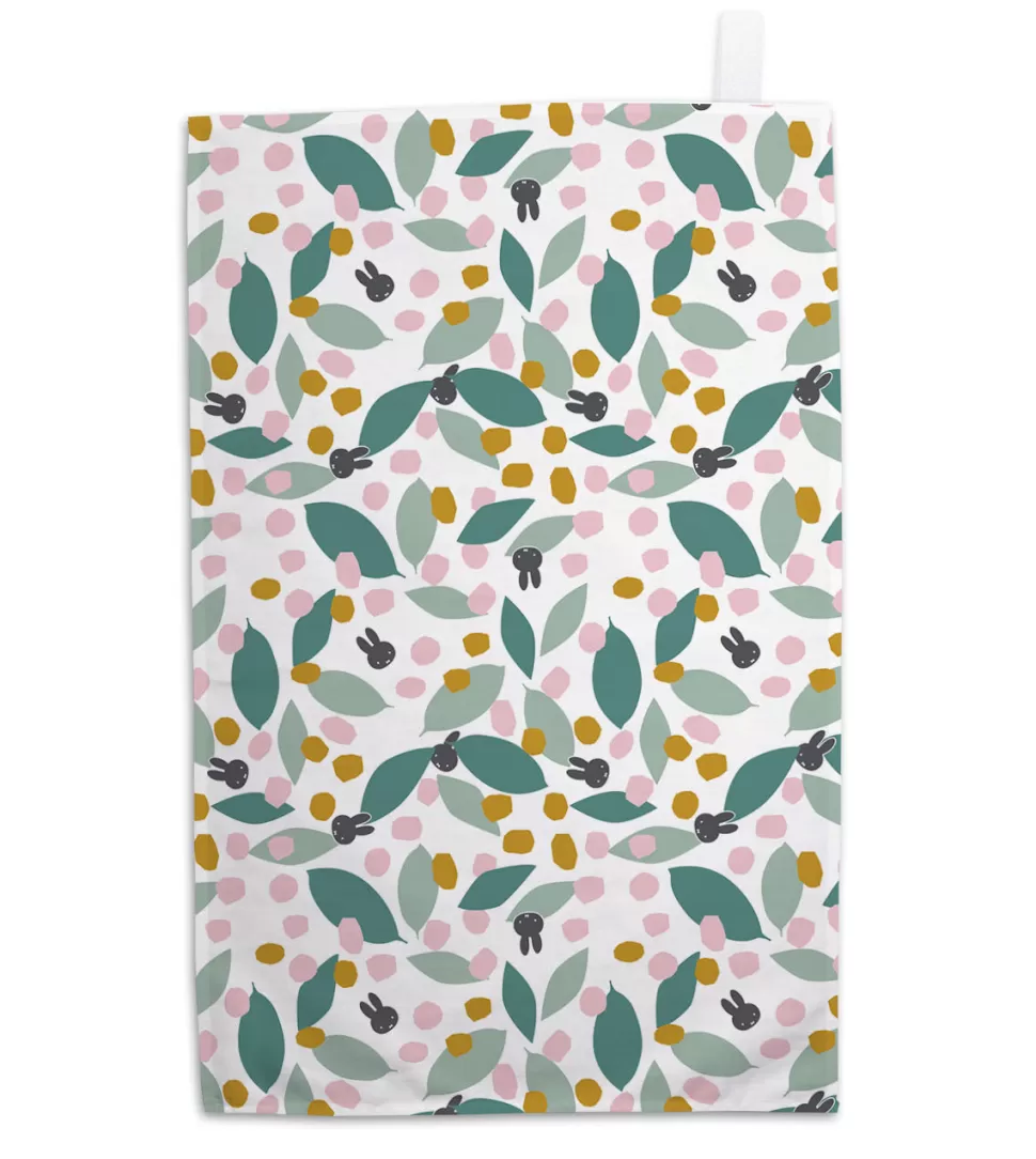 Cheap Miffy Floral Expression Teal Tea Towel