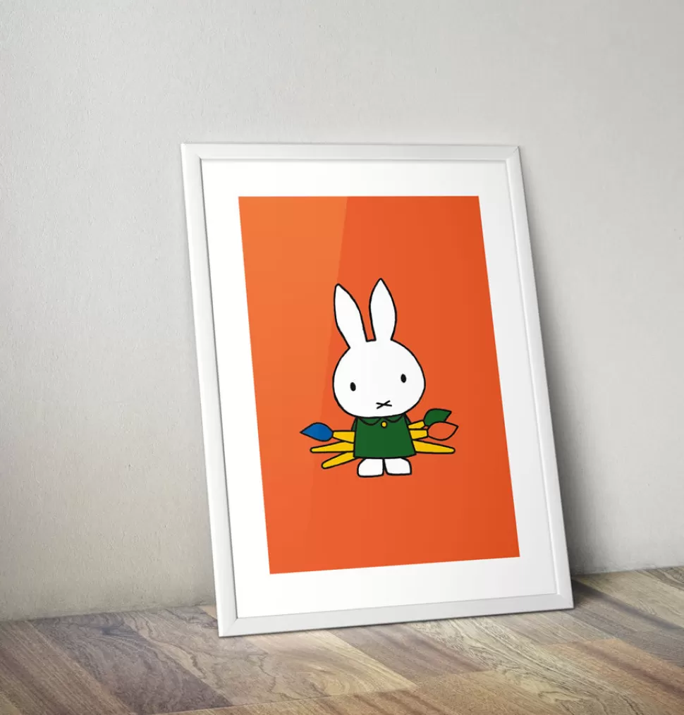 Cheap Miffy Holding Paintbrushes Framed Mini Poster