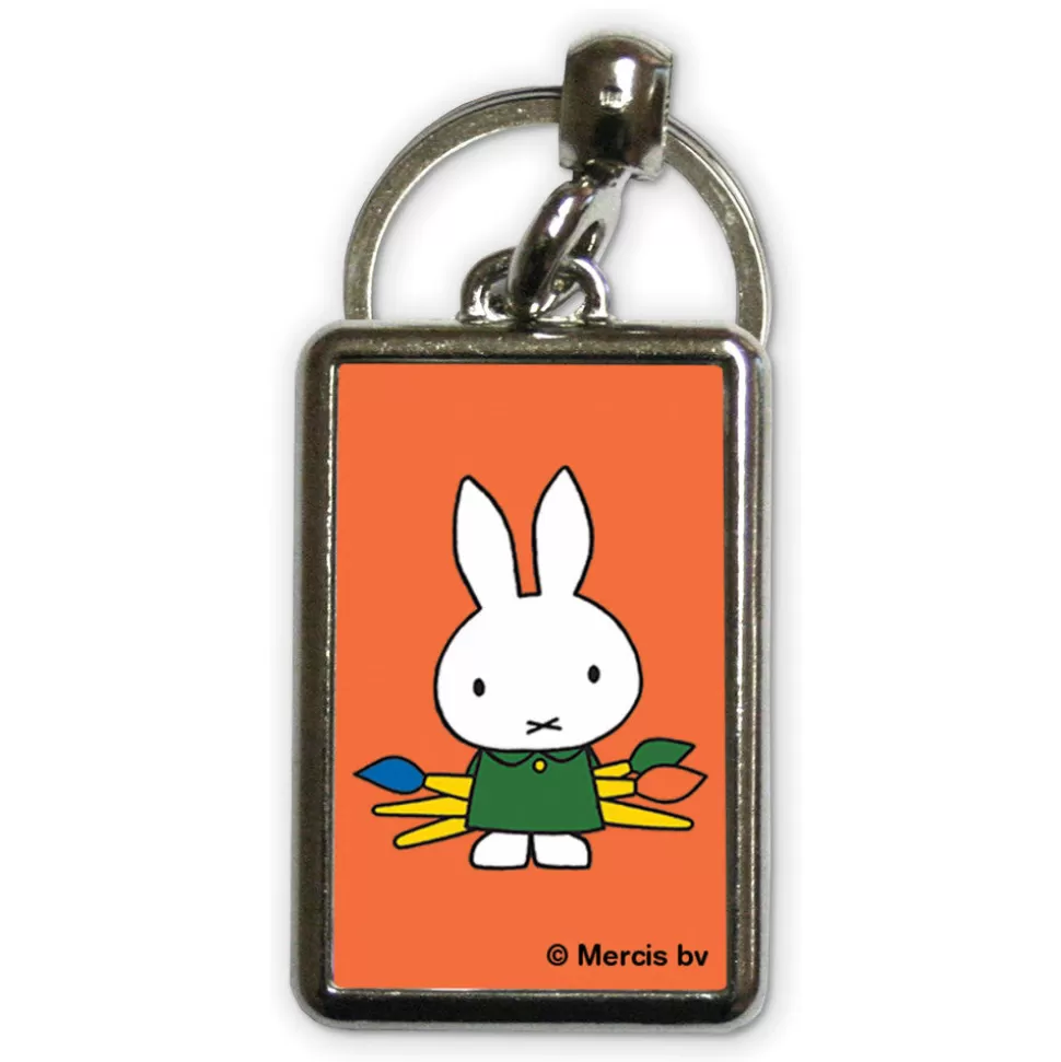 Hot Miffy Holding Paintbrushes Metal Keyring