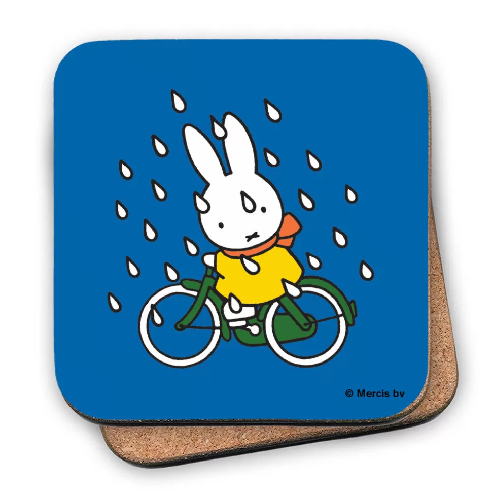 Store Miffy On Her Bike In The Rain Cork Coaster