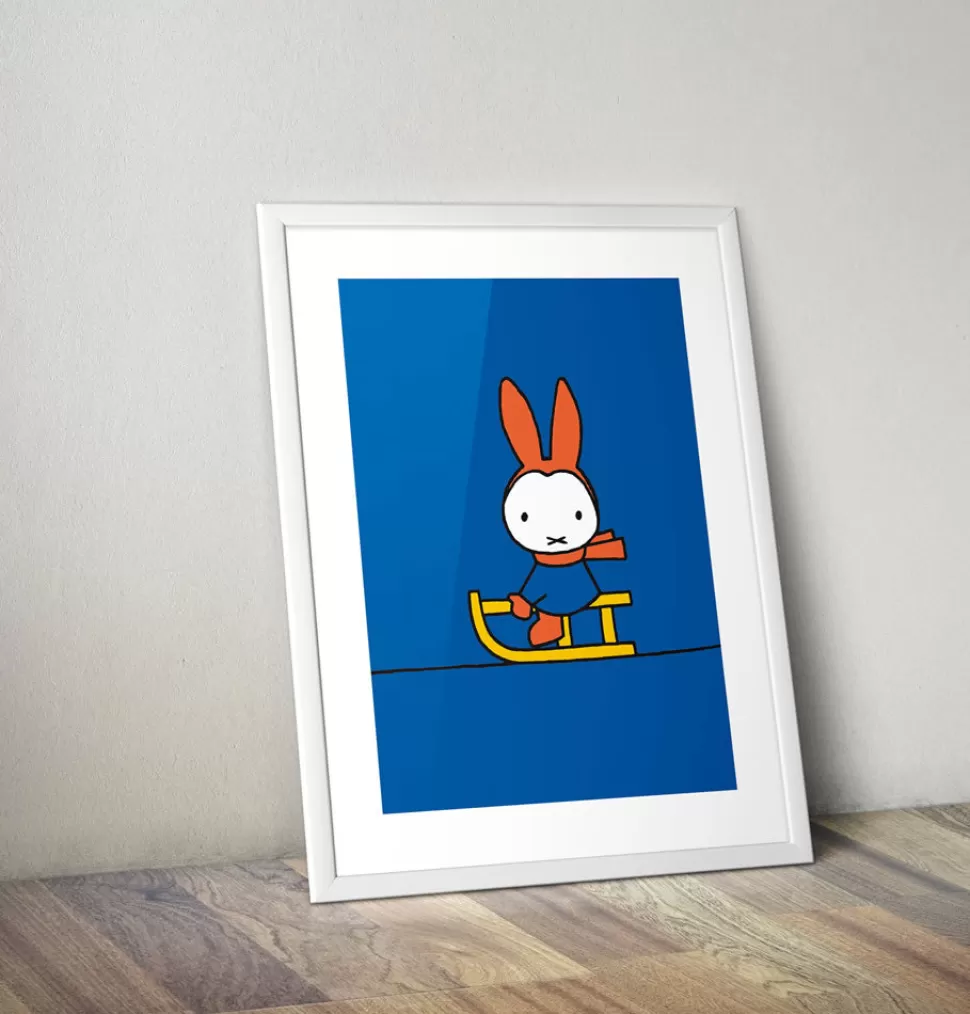 Sale Miffy Playing On A Sleigh Framed Mini Poster