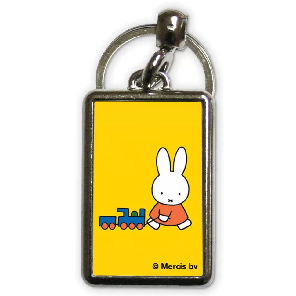 Cheap Miffy Pulling A Toy Train Metal Keyring