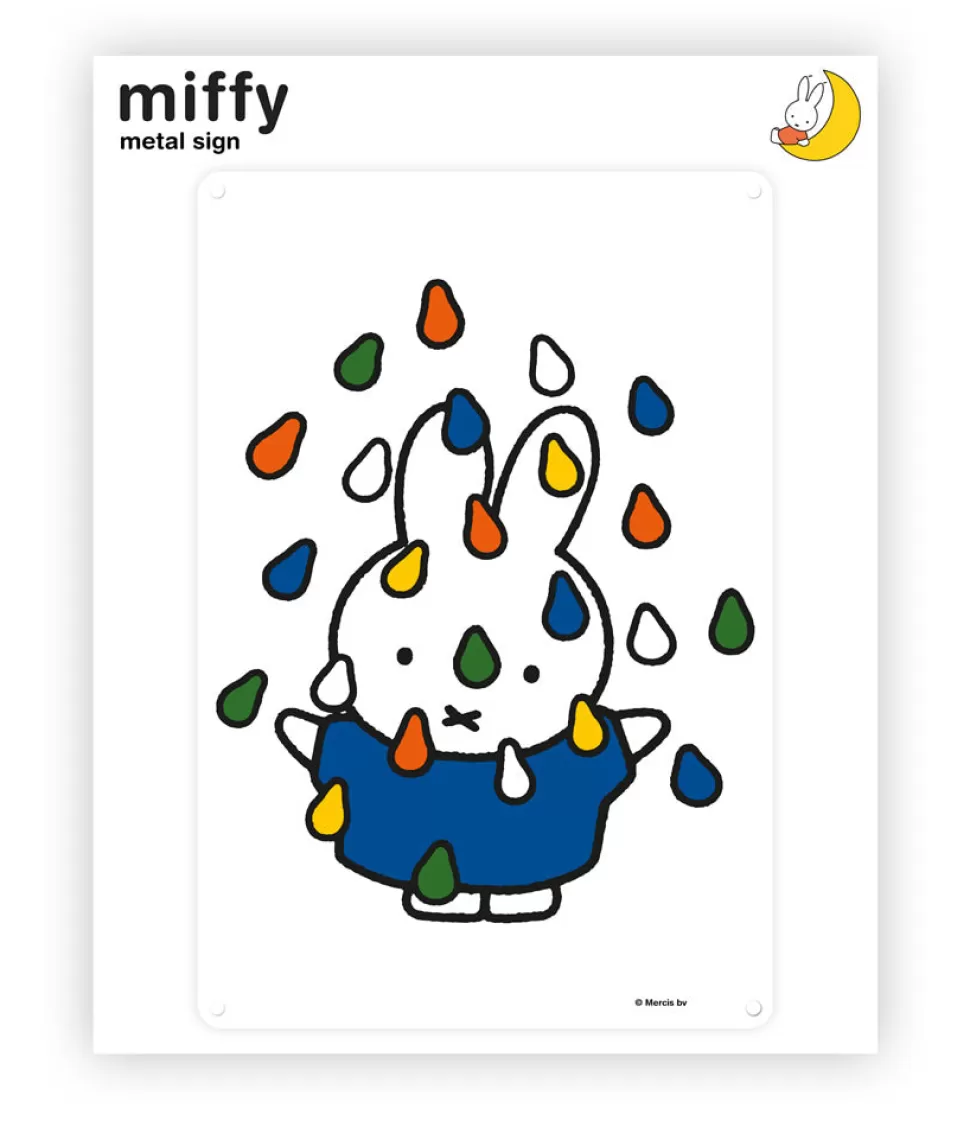 Cheap Miffy Raindrops Metal Sign