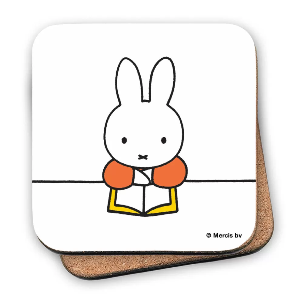 Hot Miffy Reading A Book Cork Coaster