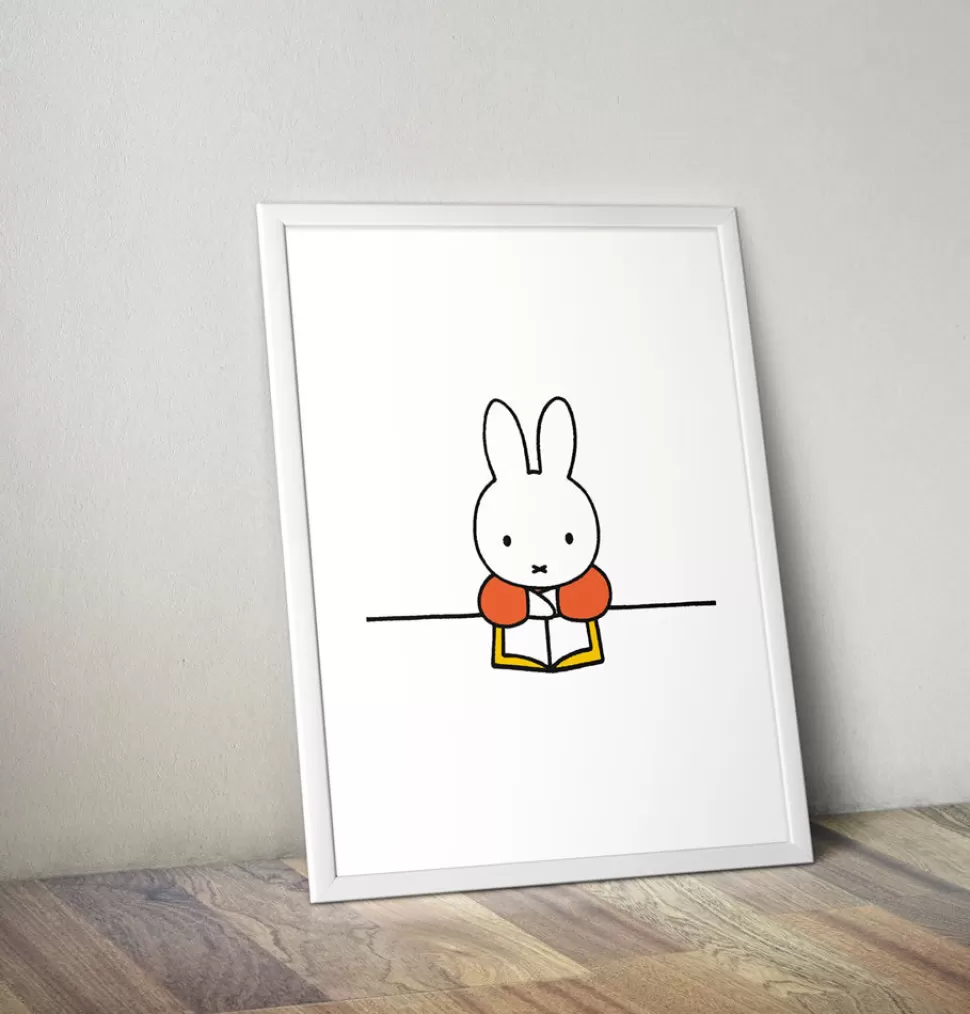 Flash Sale Miffy Reading A Book Framed Mini Poster