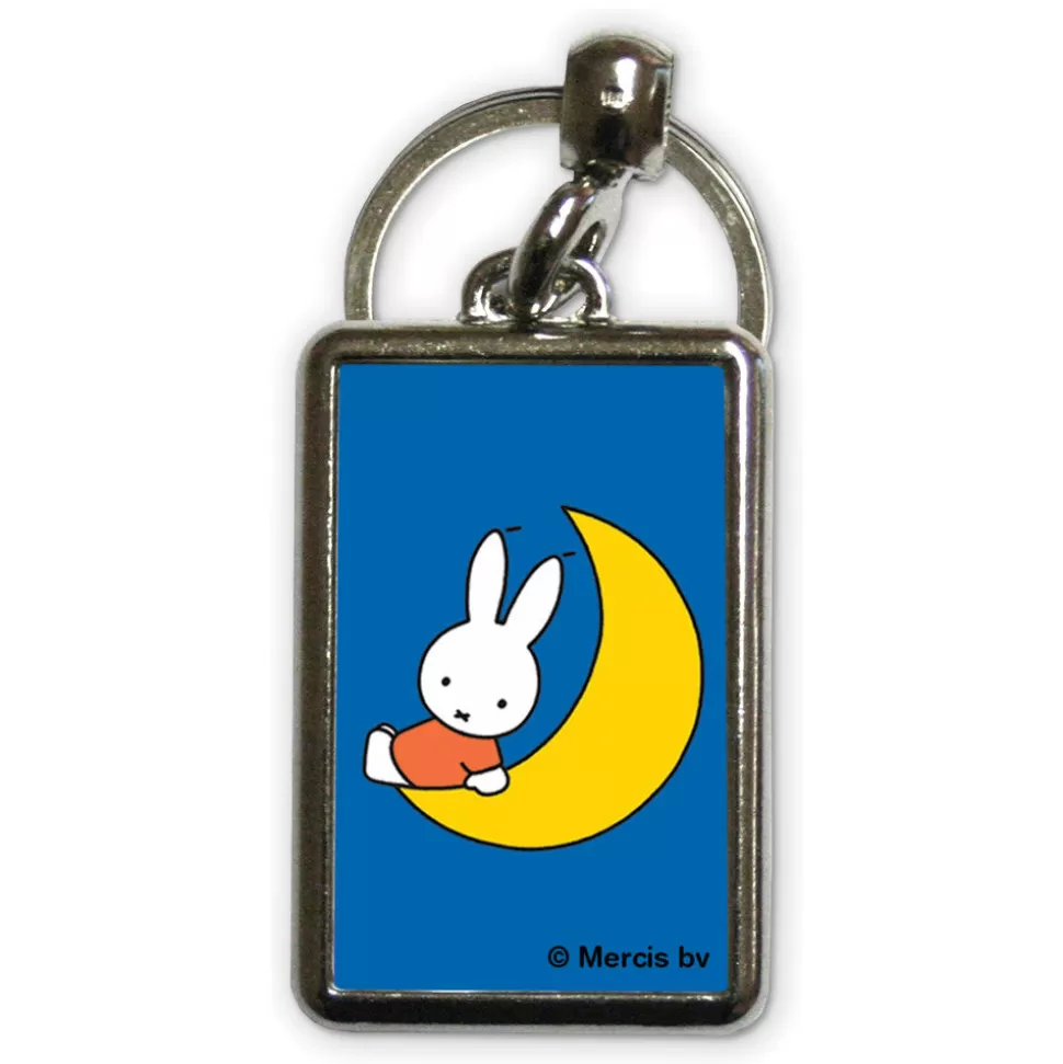 Hot Miffy Sat On The Moon Metal Keyring