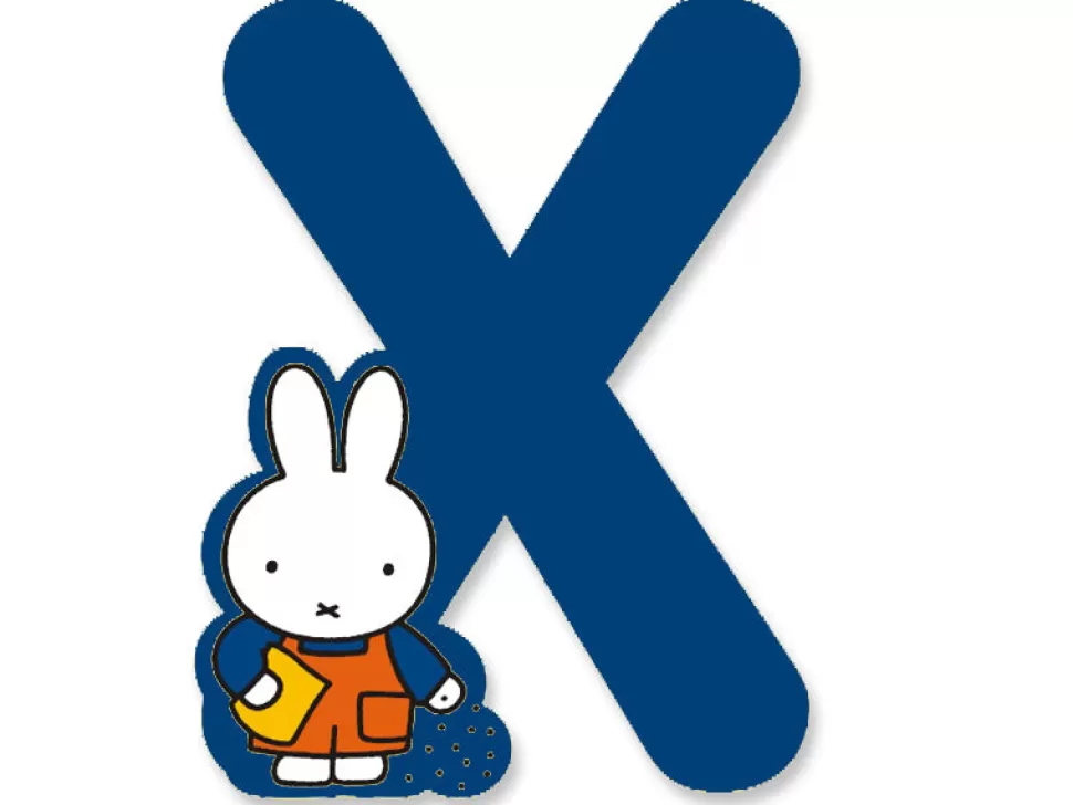 Fashion Miffy X (Blue) - A To Z Wooden Letter